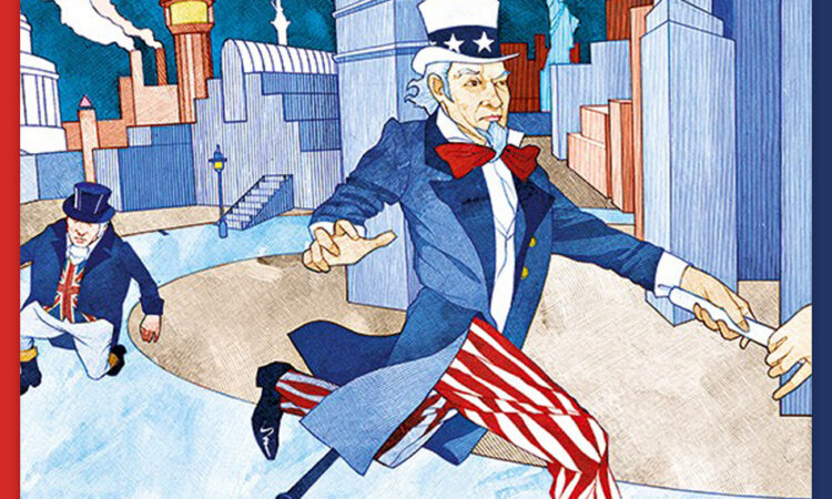 Illustration of Uncle Sam running a race